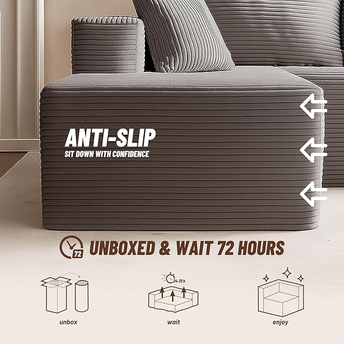 Cozy Single Seat Set of Comfortable Seating No Assembly Required Grey