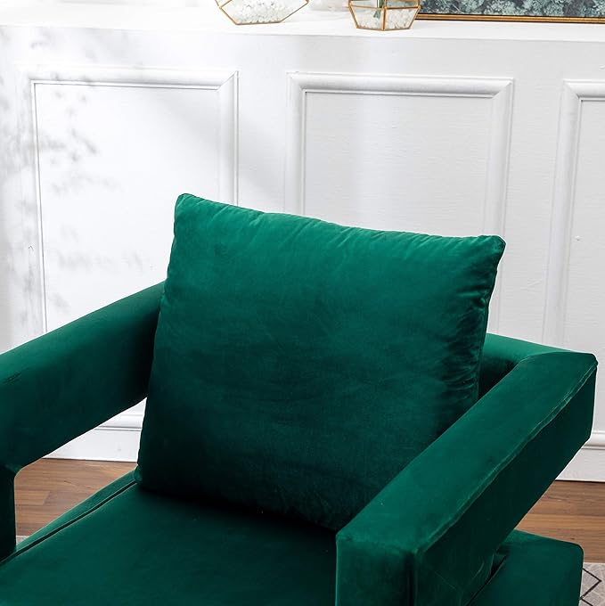 Roundhill Furniture Lenola Upholstered Accent Arm Chair Green 27.5D x 29.75W x 34.5H in