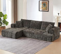 108 Boneless Cloud Modular Sectional Couch for Living Room L Shaped Sofa with Chaise | Chenille Fabric | Compressed Foam Sofa for Living Room | No Assembly (Deep Brown Left Hand Facing)