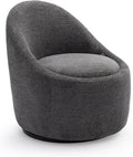 COLAMY Chenille Fabric 360 Swivel Accent Chair Set of 1 Dark Gray