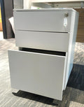 HUAMULAN Steel File Cabinet for Office Mobile File Cabinet with Lock 3 Drawers White