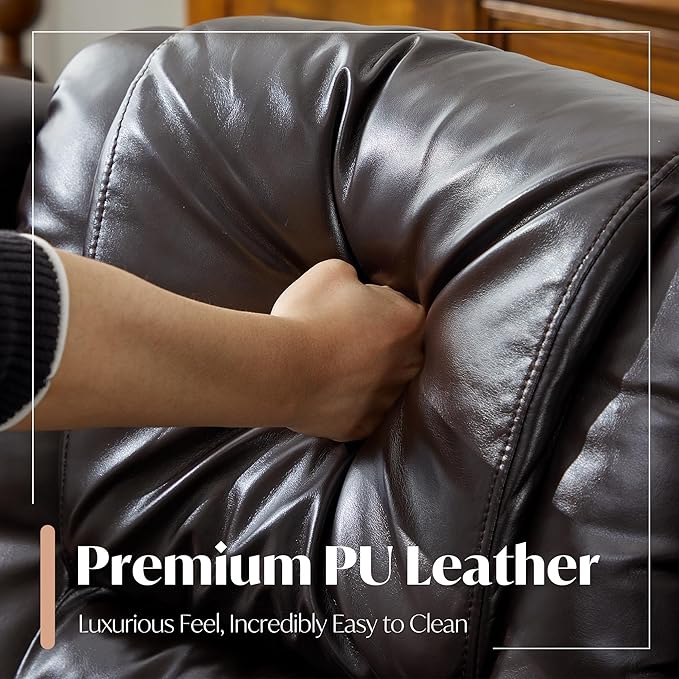 Power Loveseat Recliner SofaReclining Loveseat RV Recliners with Speaker/USB Ports/LED LightsPower Recliner Loveseat Sofa with Cup Holders for Living Room (Brown Loveseat)