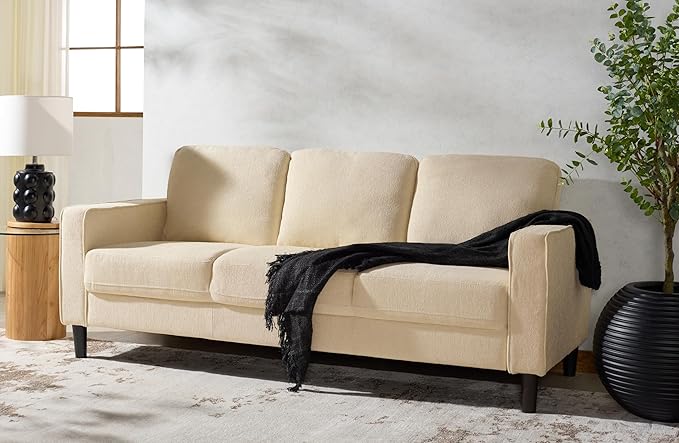 SAFAVIEH Couture Furniture Collection Felicianya Modern Cream 3-Seater Sofa