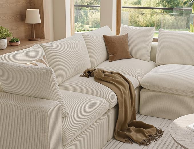 106“ Cloud Sectional Couches Sofa for Living Room Modern 4 Seats Couch Convertible L Shape Sofa No Assembly Needed