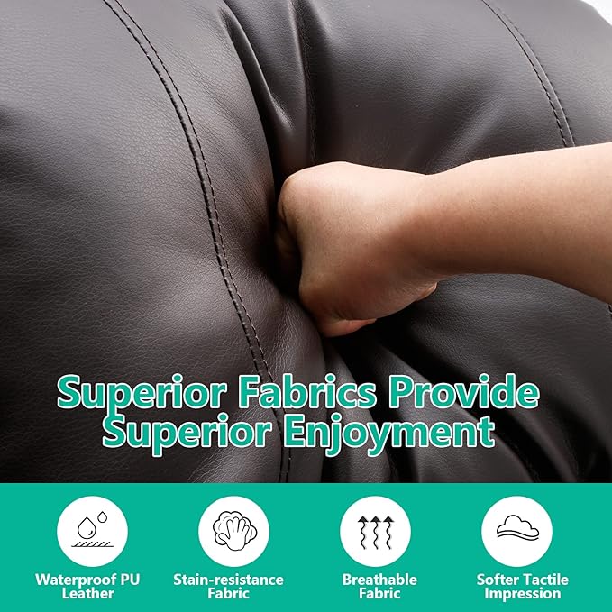 SAMERY Power Recliner Chair Electric Wall Hugger Recliners with Massage &amp Heat Comfy Reclining Sleeper Chair Movie Sofa Home Theater Seat with Cup Holders/USB Port/LED Light/Lumbar Pillow/Remote
