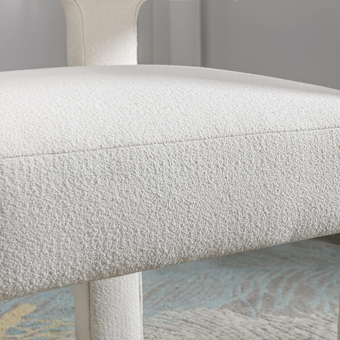 Modern Living Room Chair Accent Arm Chair Dining Chair Kitchen Dining Living Room Chairs Contemporary Designed Fabric Upholstered Chair Kitchen Side ChairComfy Vanity Desk Chair for Bedroom-Beige