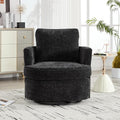 360° Swivel Accent Armchair Chair Swivel Black Round Barrel Chair Upholstered Chenille Accent Chairs for Living Room Bedroom Reading
