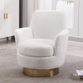 Swivel Accent Chair Modern Teddy American Design Swivel Round Barrel Chairs Upholstered Cozy Style for Living Room Bedroom Home Office (Teddy Ivory 1 Pack)