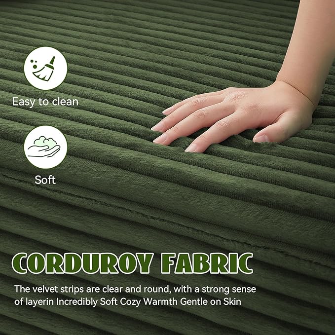 5-in-1 Folding Convertible Sofa Bed 78 Inch Corduroy Boneless Couch Loveseat Sleeper with Pull Out Bed Floor Sofa Modular Futon Couch for Living Room Small Place No AssemblyLight Green