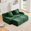 Green Modular Cloud Couch Loveseat with 2 Ottomans Modern Teddy Fabric Boneless Sectional Sofa in a Box for Living Room Deep Seat Floor Couch No Assembly Required Sofas para Sala