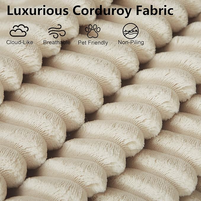 70.78 Loveseat Sofa Modern Small Corduroy Couch Comfy Deep Seat for Living Room Bedroom Home Office Apartment No Assembly Beige