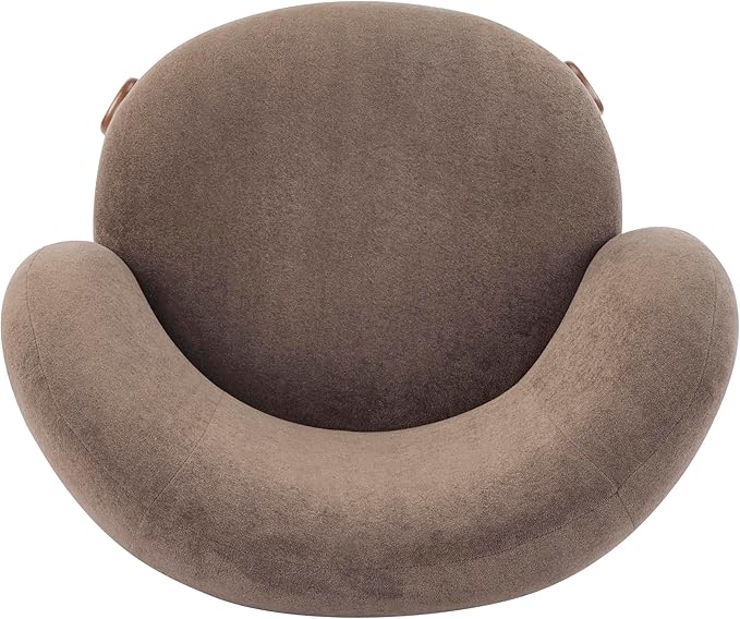 Christopher Knight Home Lily Solid Wood Wingback Accent Chair Fabric Upholstered Club Chair Curved Backrest Single Sofa Comfy Reading Lounge Chair for Living Room Soft Cushion Seating Dark Brown