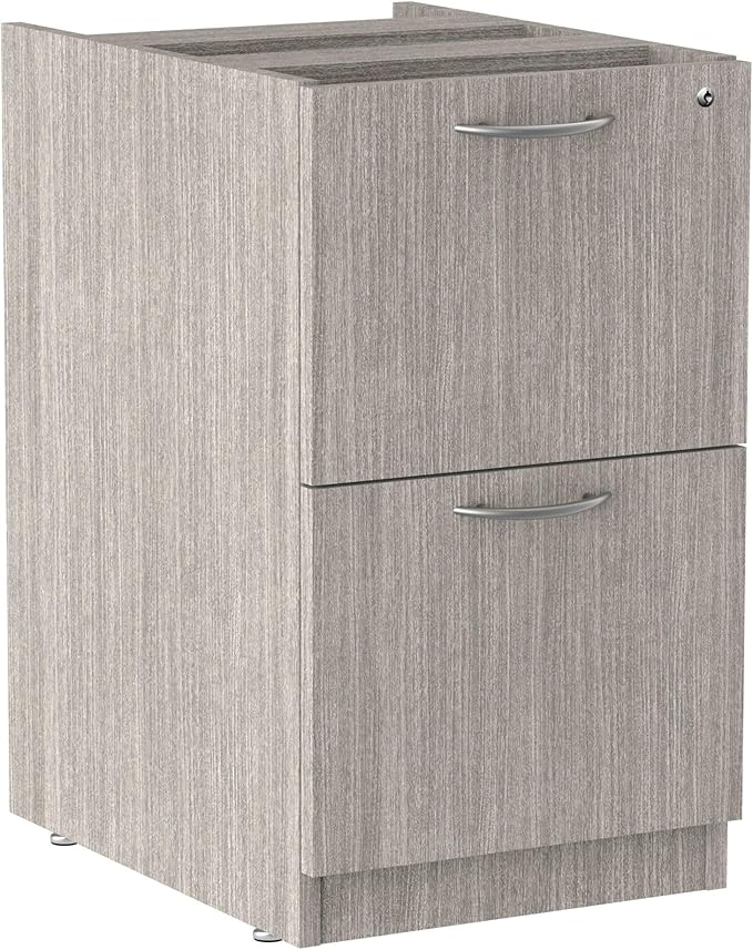 Alera Alera Valencia Series Full Pedestal File Left or Right 2 Legal/Letter-Size File Drawers Gray 15.63 x 20.5 x 28.5