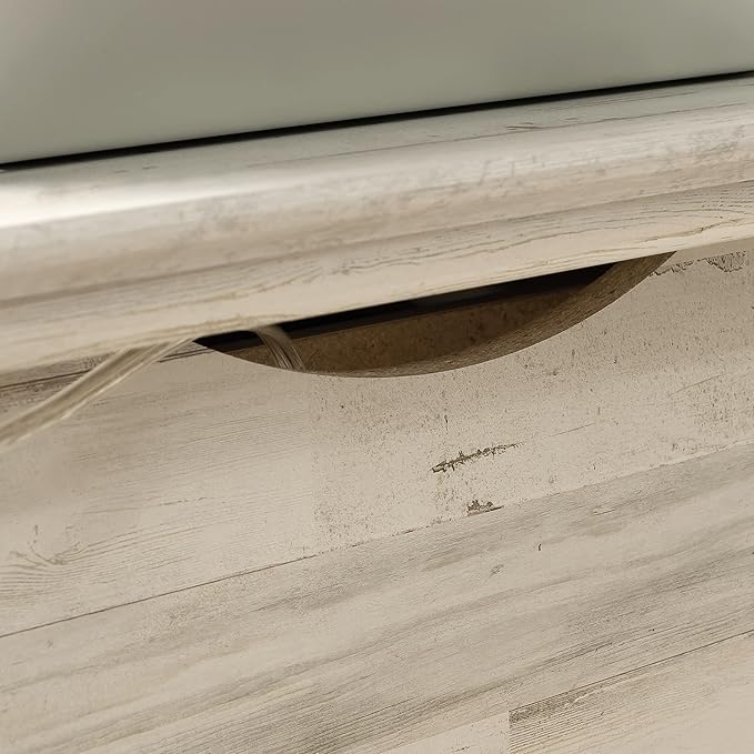 Sauder Barrister Lane Executive Desk White Plank Finish