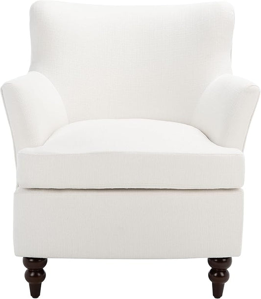 SAFAVIEH Home Collection Levin White/Walnut Accent Club Chair