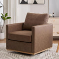 Chifee &amp Vingol 30.7 W Swivel Accent Chairs PU Leather Swivel Reading Chair for Living Room Mid Century Modern ChairCoffee