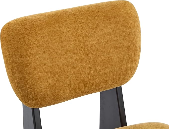 Set of Two Accent Chairs Chairs Living Room Set of 2 - Comfortable Accent Chair with Soft Upholstery Armless Chair with Wood Base for Small Spaces Living Room Bedroom (Black+Yellow)