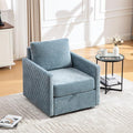 KEIKI Modern Upholstered Swivel Accent Armchair with Storage Single Sofa Chair for Bedroom or Den