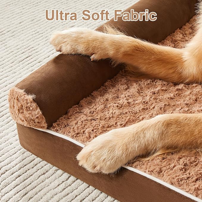 BFPETHOME Dog Beds for Large Dogs Orthopedic Dog Bed for Medium Large DogsBig Waterproof Couch Pet Bed with Removable Washable Cover