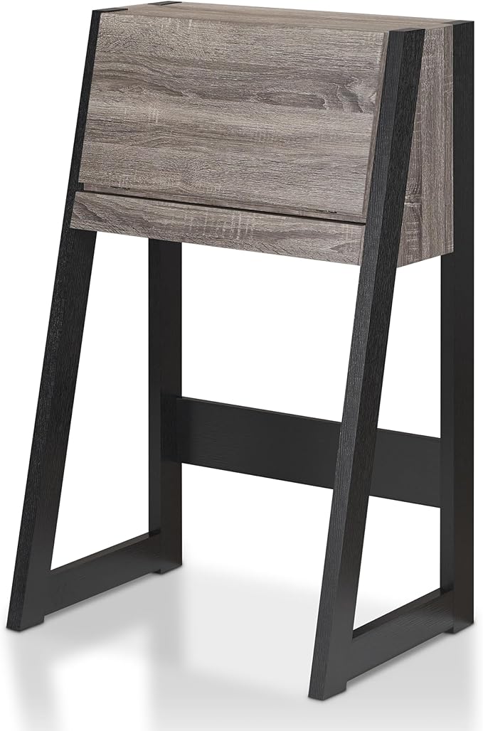 Furniture of America Thelos Drop-Down Surface Cabinet Storage Computer Desk Modern Simple Style Desk for Home Office Study Student Writing Desk