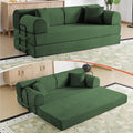 78.8 Boneless Memory Foam Couch Corduroy Convertible Floor Sofa Bed Fold-Out Sleeper Futon Loveseat Wide Armrests &amp Supportive Back 1200 lb Couch in a Box 2 Pillows Dark Green