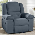 Softa Swivel Rocker Recliner Chair for Adults with Massage &amp Heat 360° Swivel Manual Glider Recliner with Side Pocket Compact Living Room Apartment Reclining Chair (Blue-Grey)