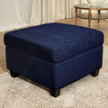 Modern Sofa Modular sectional Cloud Couch with 2 Ottomans 6-seat Chenille deep-seat with Storage and 6 Pillows for Living Rooms bedrooms and Apartments (Dark Blue 1Ottoman)