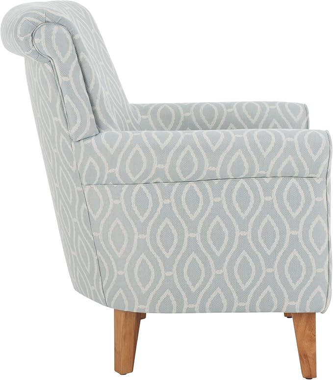 SAFAVIEH Home Collection Hazina Light Blue Geometric Ogee Club Chair