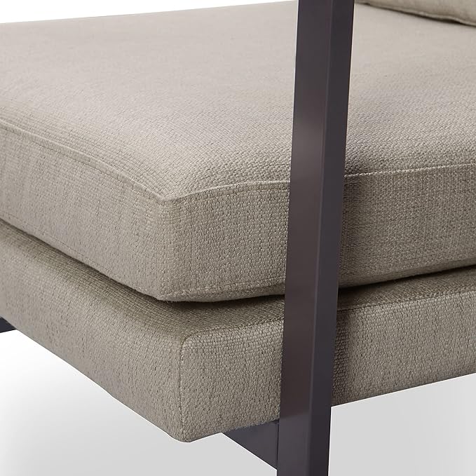 Tommy Hilfiger Russell Bronze Metal Frame Accent Chair Linen