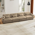 Aoowow Oversized 4 Seater Cloud Sofa Couch for Living RoomFluffy Velvet 4 Seat Cloud Couches with Deep SeatLarge Modular Sectional Sleeper Sofas with PillowsTufted(Velvet Camel 4 Seater)