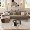 135.4 Cloud Sectional Couch with L-Shape Chaise Modern Modular 4-Seater Sofa with Deep Seat Corduroy Upholstered Couches for Living Room Bedroom No Assembly Required(Camel Left Facing)