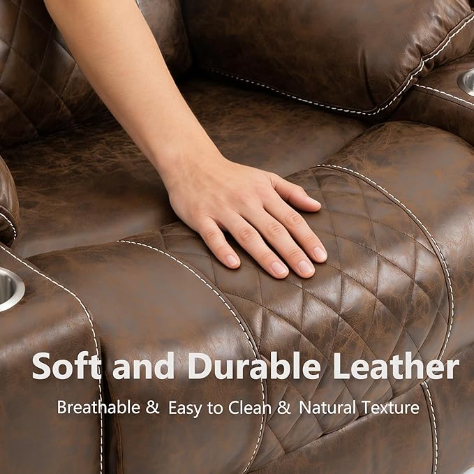Oversized Power Lift Recliner Chair for Big and Tall 400 LBS Dual Motor Electric Recliner with Heat &amp Massage Zero Gravity Leather Sofa Chair for Living Room Home Theater Coffee Brown