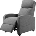 HealSmart Adjustable Push Back Recliner Chair Soft Fabric Lounge Sofa for Reading &amp Relaxing Perfect Home Theater Chair for Living Room &amp Bedroom Grey