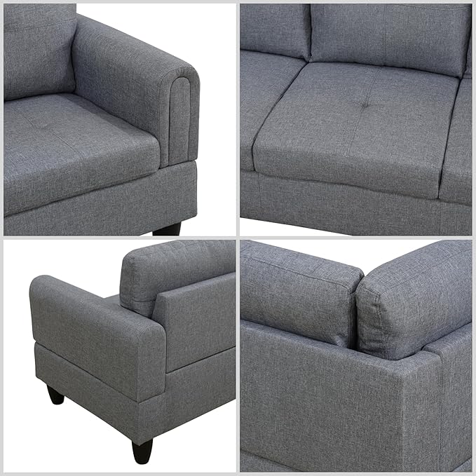 L Shaped Couch Modular Sectional Sofa with Chaise Modern Modular Sofas Furniture Sofa Couches for Living Room/Apartment/Office/Bedroom Light Grey
