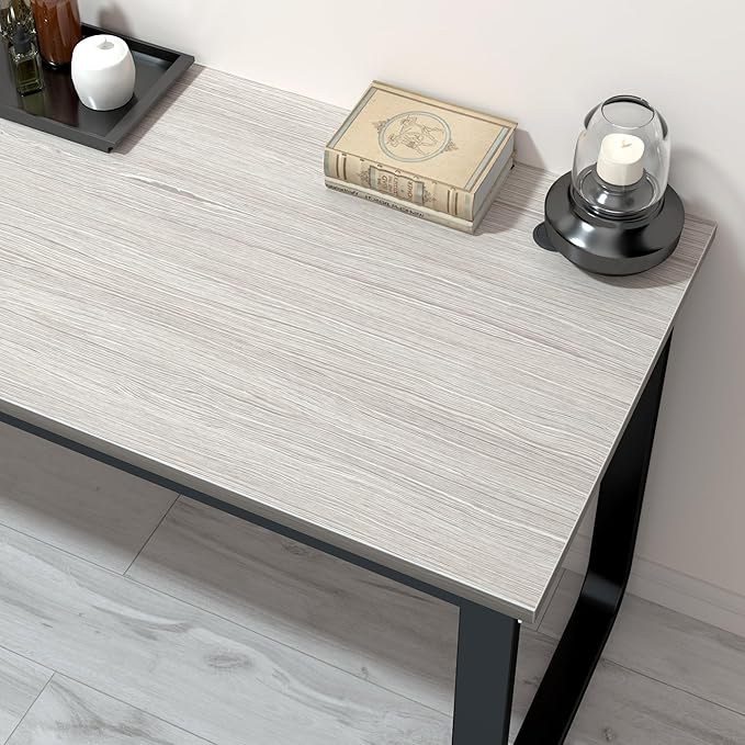Jerry &amp Maggie 55 inch Work Desk for Home Office Desk with Shelves Large Desk with Metal U Leg for Study Modern Wood Table top Ashes