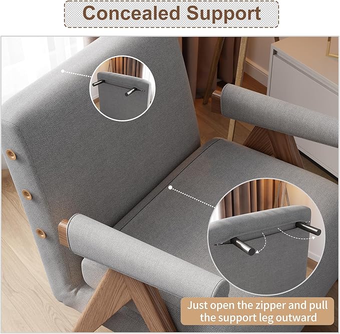 3 in 1 Residential Convertible Sofa Bed Chair|3 in 1 Sleeper Sofa Couch Bed | Adults | Living Room BedroomOffice (31.8Dx25Wx31.8 L) (Gray W25 x D32 x H32)