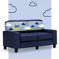 Serta Palisades 61 Track Arm Sofa Easy Care Polyester Soft Pillow Back Pocket Coil Seat Cushions Removable Covers Loveseat or Couch for Small Spaces Living Rooms or Bedrooms Navy Blue