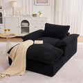 GNIXUU 67 Oversized Chaise Lounge Chair Indoor Corduroy Upholstered Boneless Sleeper Sofa Bed Comfy Large Reading Chair with Wide Armrests Plush Cloud Couch for Living Room Bedroom Black