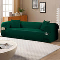 AC Pacific 3-Seater Sofa with Pillows &amp Storage – Low-Profile Hybrid Design Pocketed Springs &amp High-Density Foam Green Fabric Couch for Living Room Apartment Green