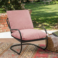 Peace nest Modern Accent Chair Comfy Living Room Suspended Chair Bedroom Armchair with Mental Frame Comfortable Upholstered Cushion for Balcony Lounge Reading Meeting Room Pink
