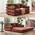 YINIX Convertible Sleeper Sofa - 35'' High-Back Floor Couch Bed - Folding Sofa Bed with Rounded Arm Supports - Floor Sofa Lounge Sofa Bed for Living Room Bedroom - Orange