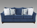 Roundhill Furniture Camero Fabric Pillowback Sofa Navy Blue