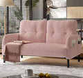 Pink Small Loveseat Sofa - 47 Mini Couch for Bedroom Comfy Corduroy Fabric 2-Seat Sofa Couch with Solid Wood Frame for Living Room Small Space Dorm Easy Assembly (Pink) | Sturdy and Durable