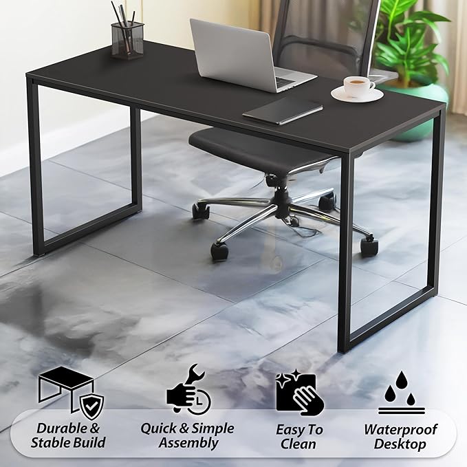 SHW Mission 32-Inch Home Office Computer Desk Black