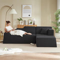 KEIKI 96 L-Shaped Corduroy Modular Sectional Sofa with Right Chaise Lounge &amp High Back &amp High Resilience Cushion Modern Oversized Convertible 3-Seater Couch Easy Assembly for Living Room