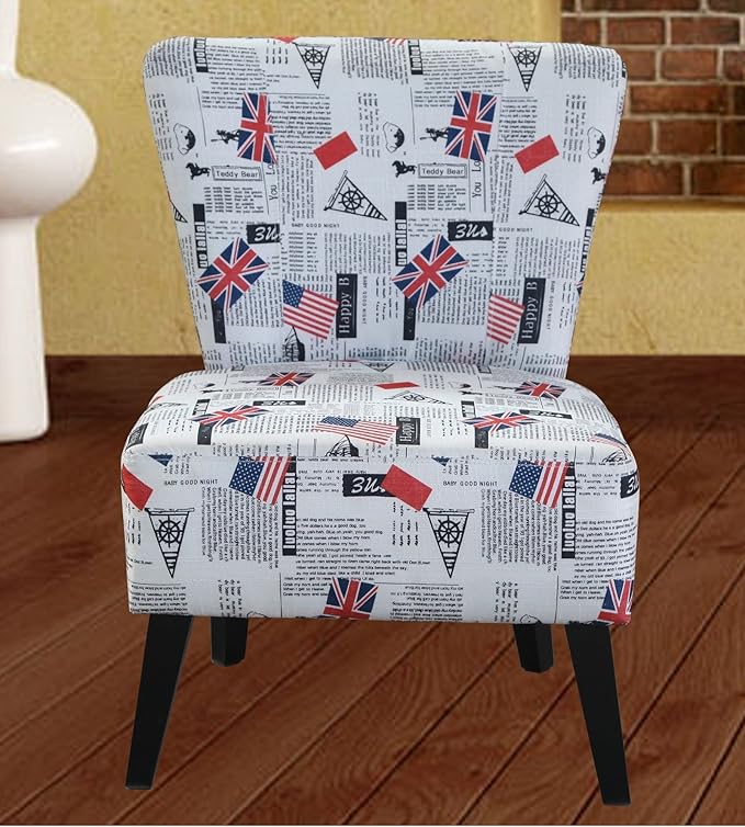 Alice Collection Contemporary Fabric Flag Upholstered Living Room Accent Chair Red/White/Blue