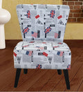 Alice Collection Contemporary Fabric Flag Upholstered Living Room Accent Chair Red/White/Blue