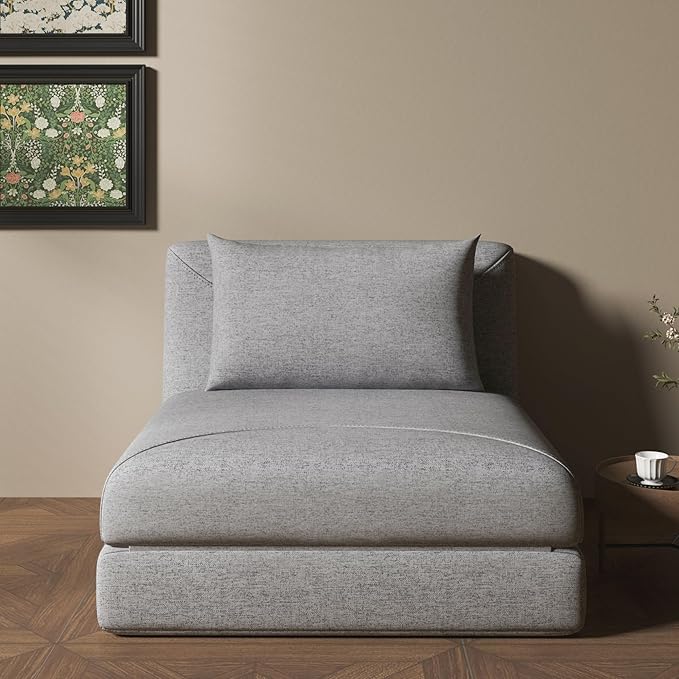 Artdeco Home Convertible Chair Bed 29 W Fold Sofa Bed with 1 Matching Pillow for Small Space Living Room and Apartment (Polyester Moonlight)