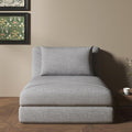 Artdeco Home Convertible Chair Bed 29 W Fold Sofa Bed with 1 Matching Pillow for Small Space Living Room and Apartment (Polyester Moonlight)