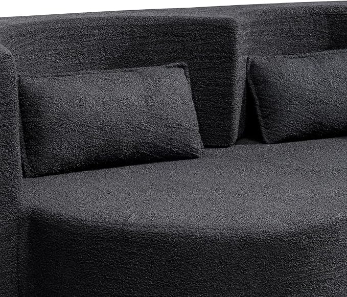 79 Convertible Folding Sofa Bed 2-in-1 Twin Size Loveseat Sleeper Couch with Two Pillows &amp Side Storage PocketsSpace-Saving | Design for Apartments &amp Living Room No Assembly(Black)